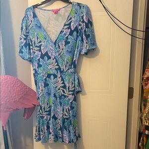 Lilly Pulitzer Blue and Pink Floral Mini Dress